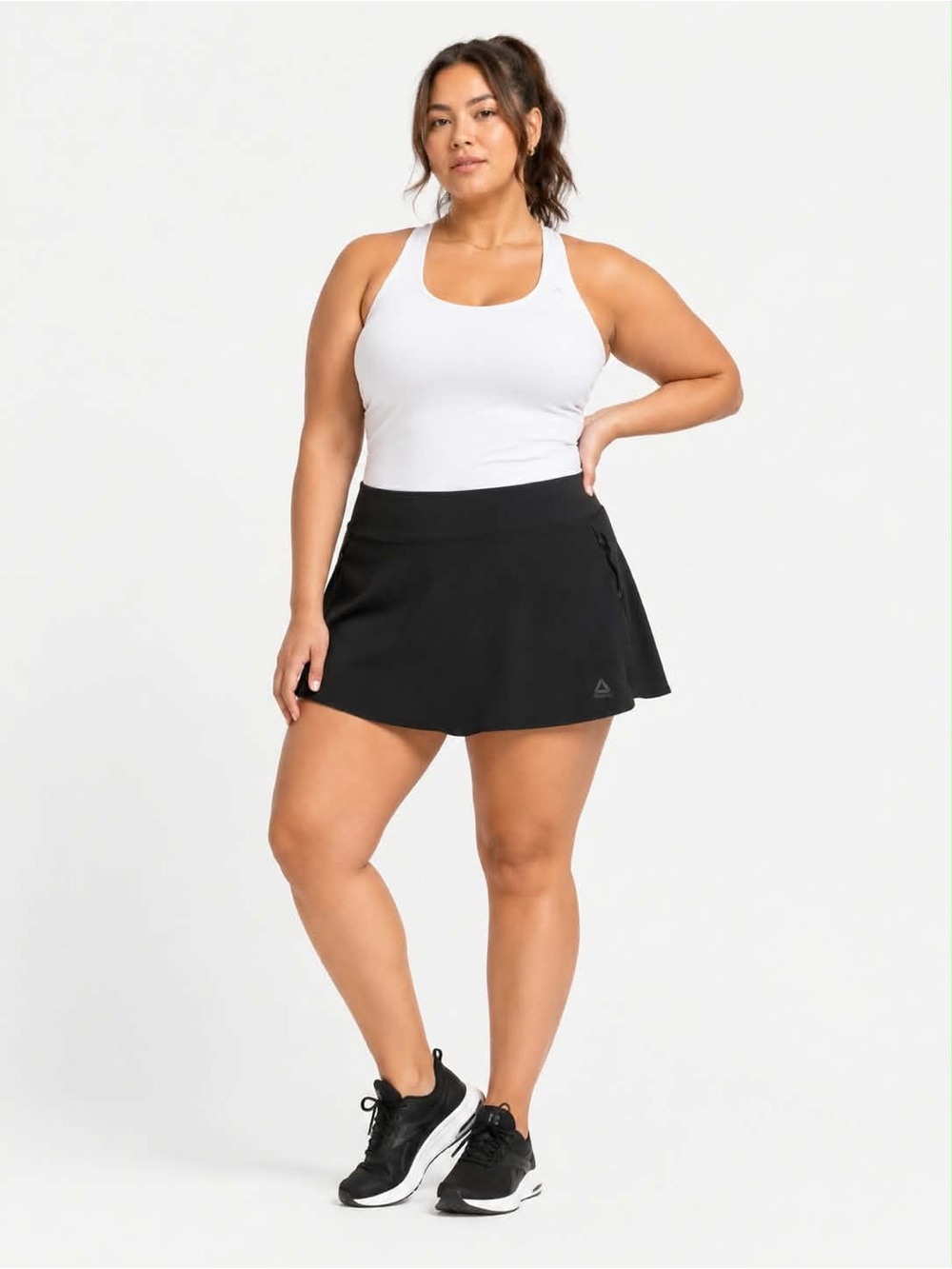 Reebok Black Athletic Tennis Skort w Pockets & Spandex Shorts – Size XL EUC